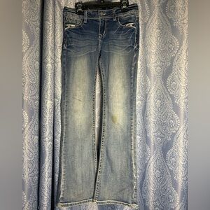Grace in LA Girls Jeans Size 16 | Embellished Pockets | Western Style | Stained